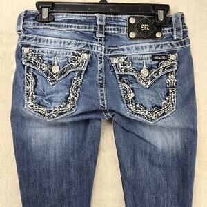 MISS ME Jeans Boot Womens Size 27 (Fits 30x33) JP5910B Embellished Bling Y2K